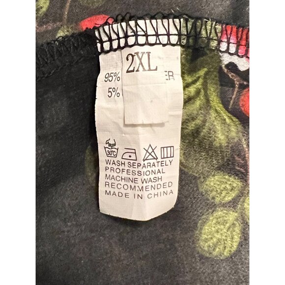 Floral Open Front Kimono Cardigan Black Sheer Cover-Up 2XL Lightweight Plus Size - Picture 7 of 13